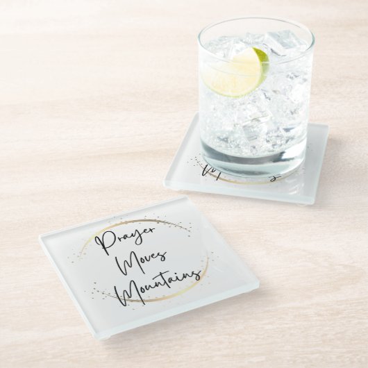 祈りの言葉は山の信仰スクリプトを移動 ガラスコースター (アングル)