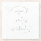 祈りの言葉は山の信仰スクリプトを移動 ガラスコースター (裏面)