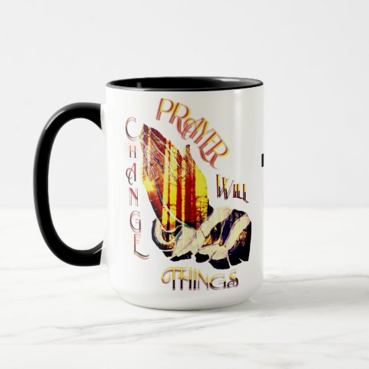 祈りの言葉は物事を変えるコーヒーマグ マグカップ (左)