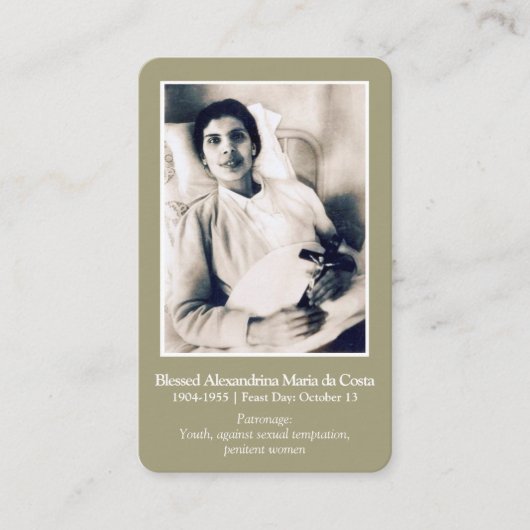 祈りの言葉は聖者|賛美されたAlexandrina 1を梳きます 名刺 (正面)