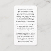 祈りの言葉は|のNovenaの祈りの言葉セントアンナを梳きます 名刺 (裏面)