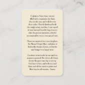 祈りの言葉は|のNovenaの祈りの言葉セントアンナ1を梳きます 名刺 (裏面)