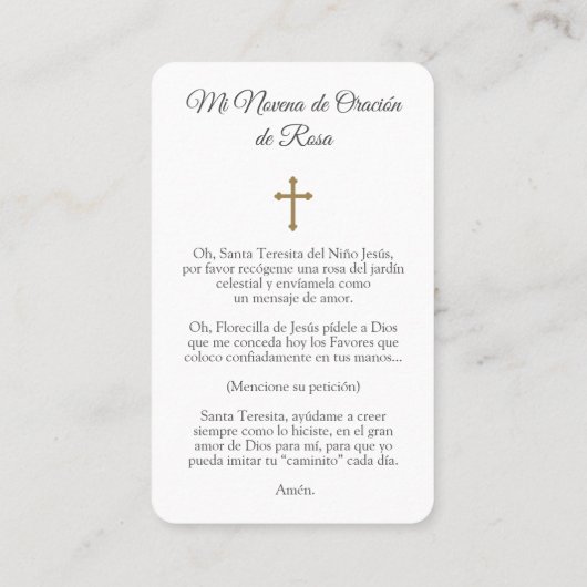 祈りの言葉は|スペインのなSt.テレーズを梳きます 名刺 (裏面)