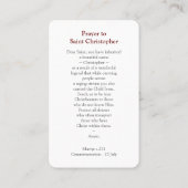 祈りの言葉はSt Christopherに|の祈りの言葉を梳きます 名刺 (裏面)