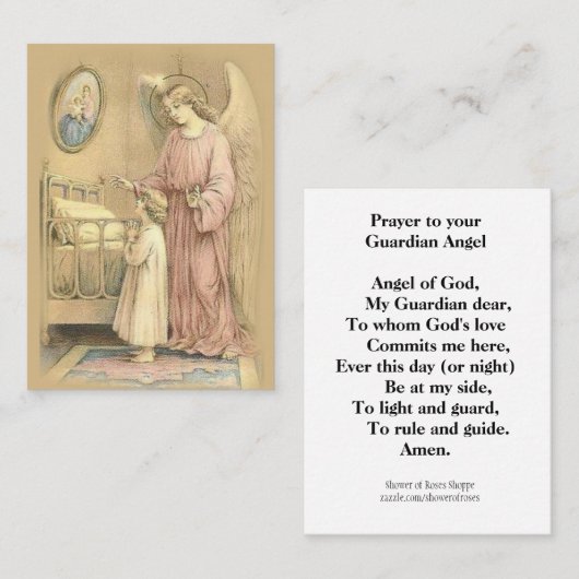 祈りの言葉へ守護天使ホーリーカード 名刺 (正面/裏面)