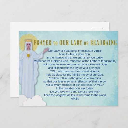 祈りの言葉をビーアンの女性に ポストカード (正面/裏面)