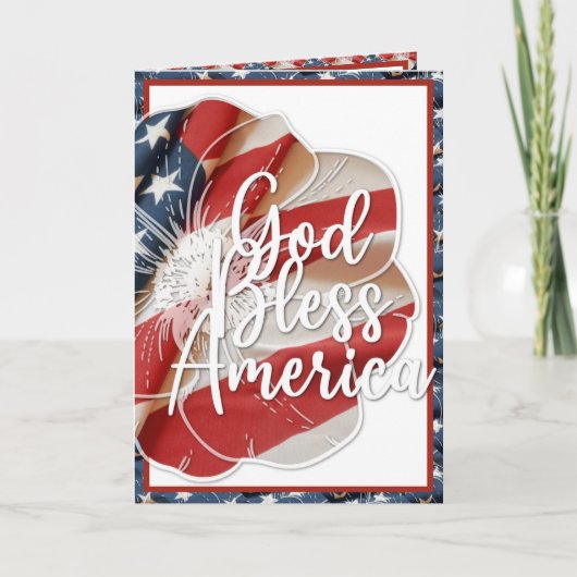 祈りの言葉アメリカ合衆国国旗の赤白青 カード (正面)