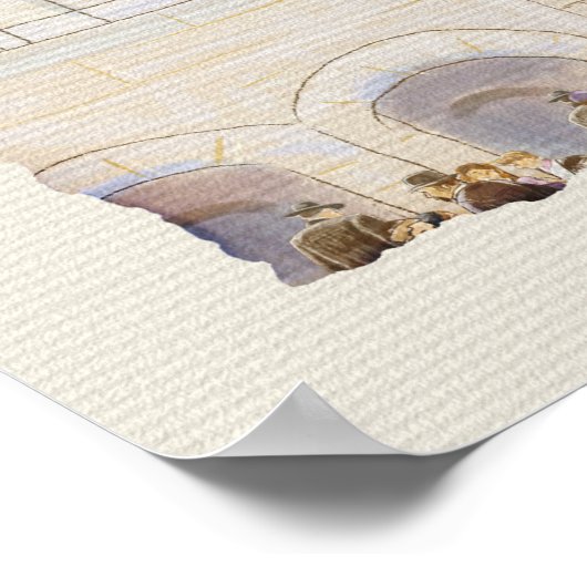 祈りの言葉ウエスタンウォールKOTELエルサレム旧市芸術 ポスター (角)