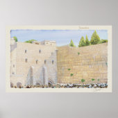 祈りの言葉ウエスタンウォールKOTELエルサレム旧市芸術 ポスター (正面)