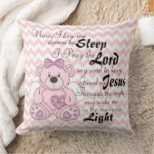 祈りの言葉エンジェルベアとシェブロンパターン/装飾用クッション クッション (ブランケット)