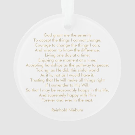 祈りの言葉カスタムソング引用文文字エレガント両面 オーナメント (裏面)