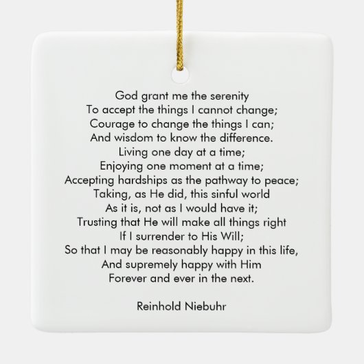 祈りの言葉カスタムソング引用文文字エレガント両面 セラミックオーナメント (裏面)