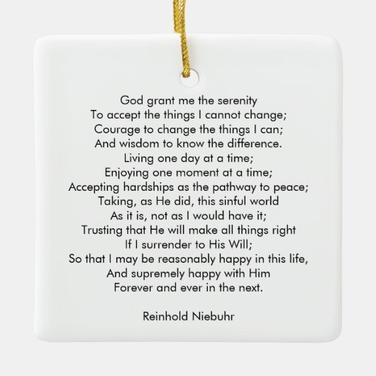 祈りの言葉カスタムソング引用文文字エレガント両面 セラミックオーナメント (正面)