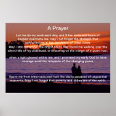 祈りの言葉カップルのシルエットポスター ポスター (正面)