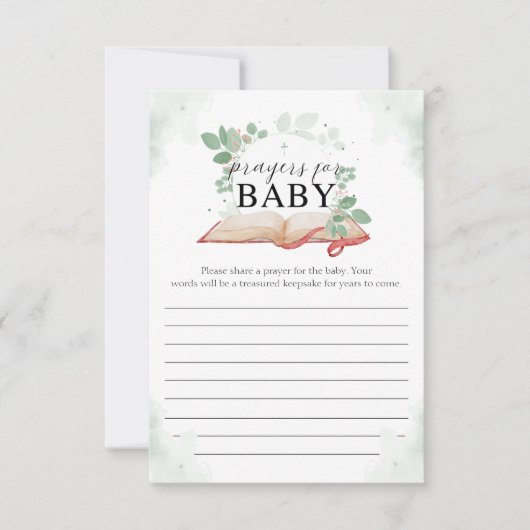 祈りの言葉カードのベビー 招待状 (正面)