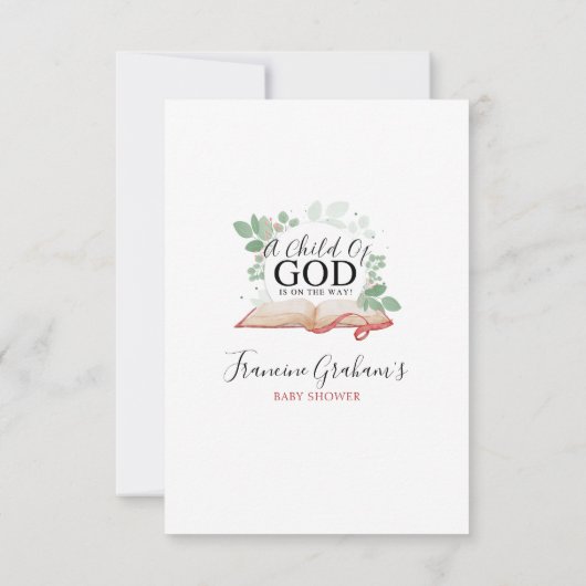 祈りの言葉カードのベビー 招待状 (裏面)