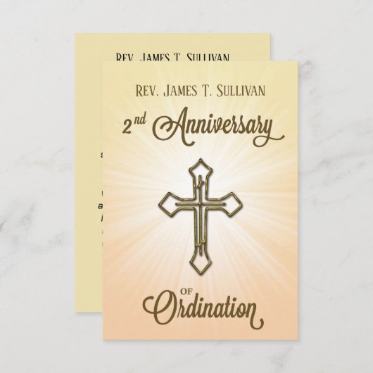 祈りの言葉カード名第2回叙事記念日クロス サンキューカード (正面/裏面)