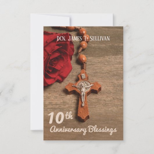 祈りの言葉カード名10周年記念バラ サンキューカード (正面)