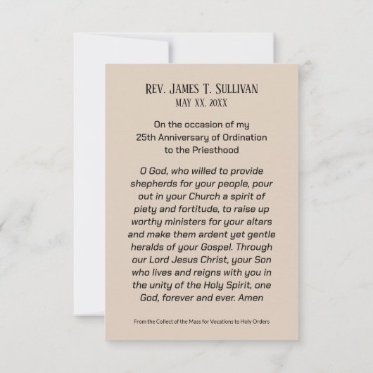 祈りの言葉カード名25周年記念バラ サンキューカード (裏面)