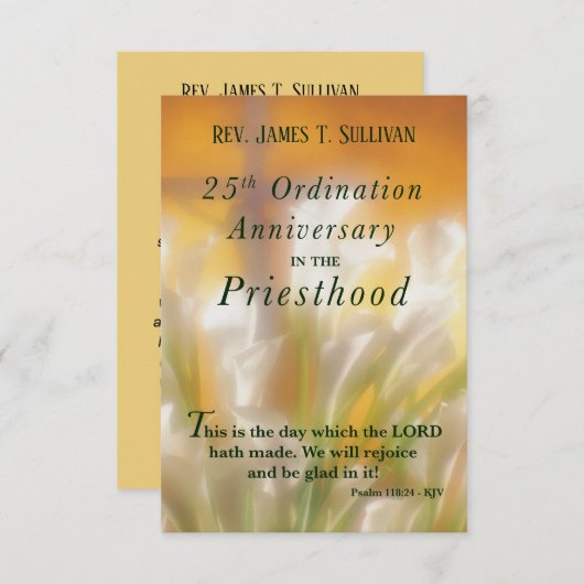 祈りの言葉カード名25周年記念リリー サンキューカード (正面/裏面)