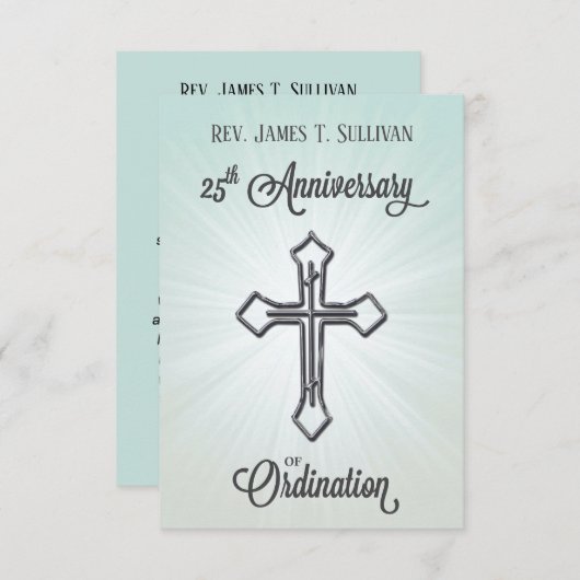 祈りの言葉カード名25th Ordination Anniversary Cross サンキューカード (正面/裏面)