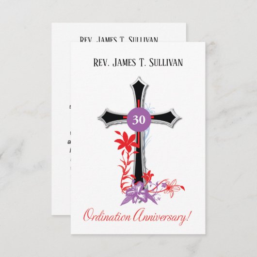 祈りの言葉カード名30周年記念ブラック サンキューカード (正面/裏面)