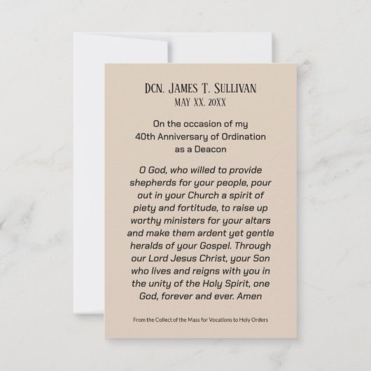 祈りの言葉カード名40周年記念バラ サンキューカード (裏面)