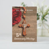 祈りの言葉カード名5周年記念バラ サンキューカード (スタンド正面)