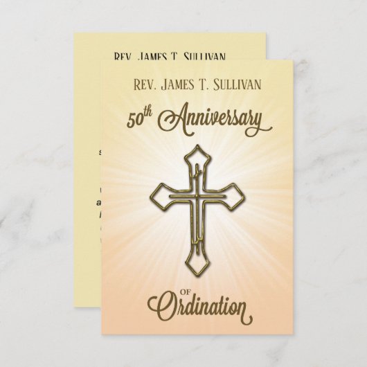 祈りの言葉カード名50周年記念クロス サンキューカード (正面/裏面)