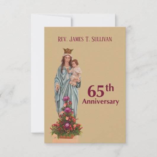 祈りの言葉カード名65周年記念メアリー サンキューカード (正面)