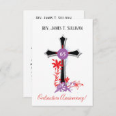 祈りの言葉カード名65th Ordination Anniversary Black サンキューカード (正面/裏面)