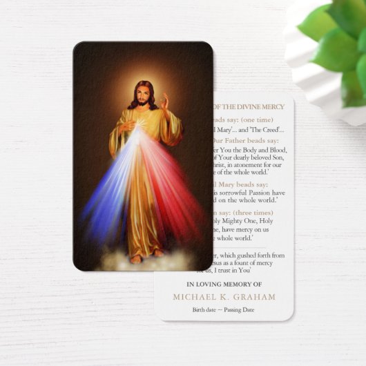 祈りの言葉カード葬儀 |神の慈悲チャップレット01 (デスク)