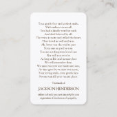 祈りの言葉カード | ウィンターツリーデラックス 名刺 (裏面)