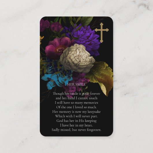 祈りの言葉カード | シェビッド花模様デラックス 名刺 (裏面)