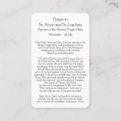 祈りの言葉カード | セントアン&セントジョアヒム 名刺 (裏面)