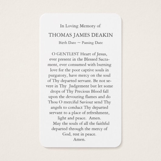 祈りの言葉カード |セントオーガスティン4 (裏面)