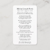 祈りの言葉カード |セントポール1 名刺 (裏面)