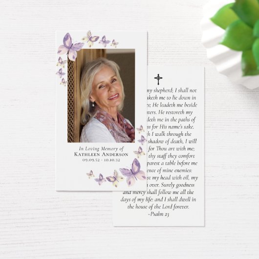 祈りの言葉カード |ピンクの蝶クロス (デスク)