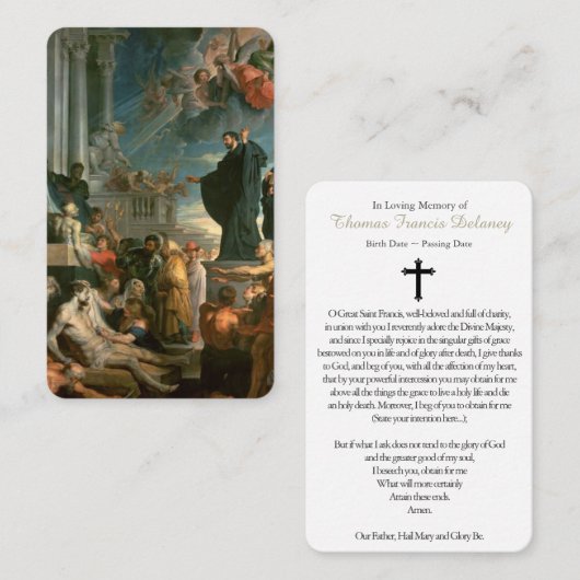 祈りの言葉カード | ミラクルスセントフランシスザビエル 名刺 (正面/裏面)