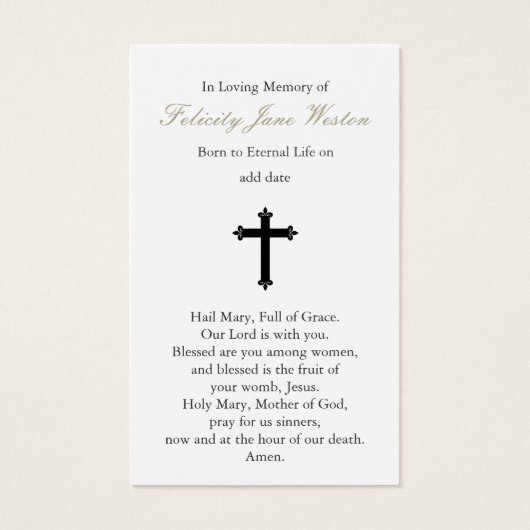 祈りの言葉カード |メアリイタリアンー (裏面)