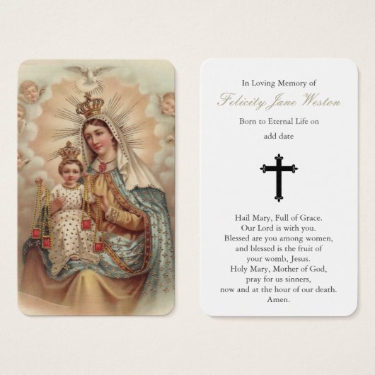 祈りの言葉カード |メアリーは泣かない (正面&裏面)