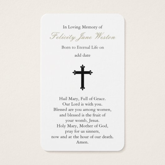 祈りの言葉カード |メアリーは泣かない (裏面)