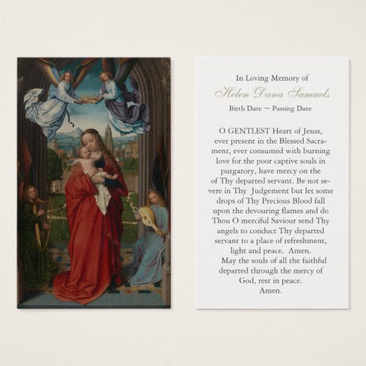 祈りの言葉カード |ヴァージンと子 (正面&裏面)