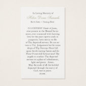 祈りの言葉カード |ヴァージンと子 (裏面)