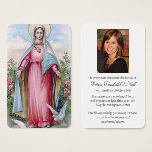 祈りの言葉カード |ヴィンテージハートメアリー (正面&裏面)