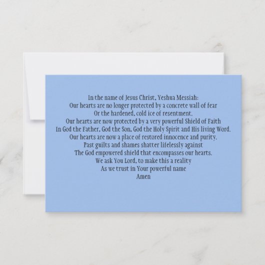 祈りの言葉カード：信仰の盾を強化する サンキューカード (正面)