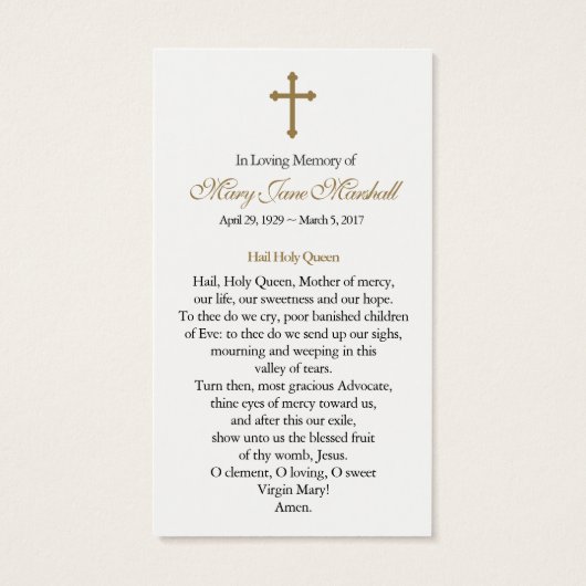 祈りの言葉カード |告知 (裏面)