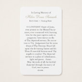 祈りの言葉カード |損失時 (裏面)