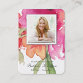 祈りの言葉カード |水彩花模様マキシ 名刺 (正面)