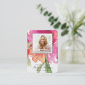 祈りの言葉カード |水彩花模様マキシ 名刺 (スタンド正面)